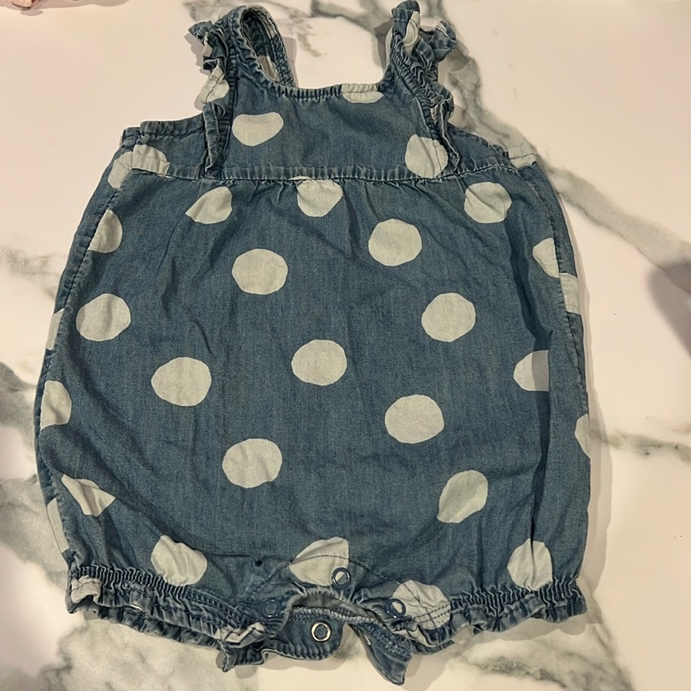 Carters 9 Month Polka Dot Jean Romper